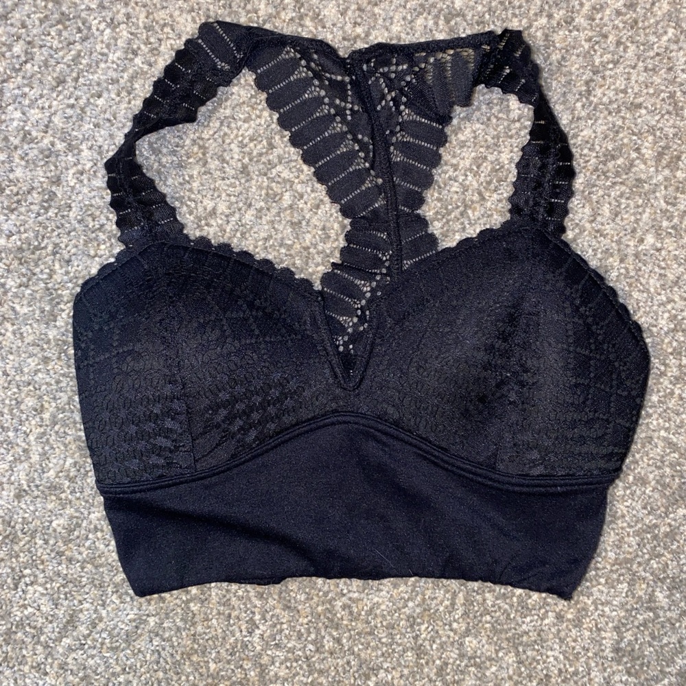 BKE Black Textured Lace Bralette
